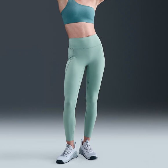 Nike Universa Women's High-Waisted 7/8 Leggings, No Front Seam - Large - teal - Picture 1 of 9